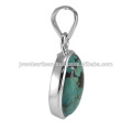 Tibetan Turquoise Gemstone 925 Sterling Silver Pendant Jewelry